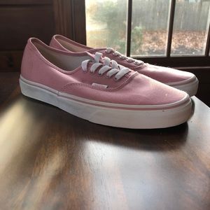 Light Pink Authentic Vans, Size 10.